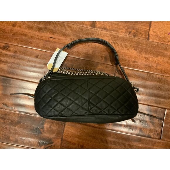 Jimmy Choo Black Quilted Leather Hobo Bag w/ Biker Chain $1475 - Picture 5 of 9